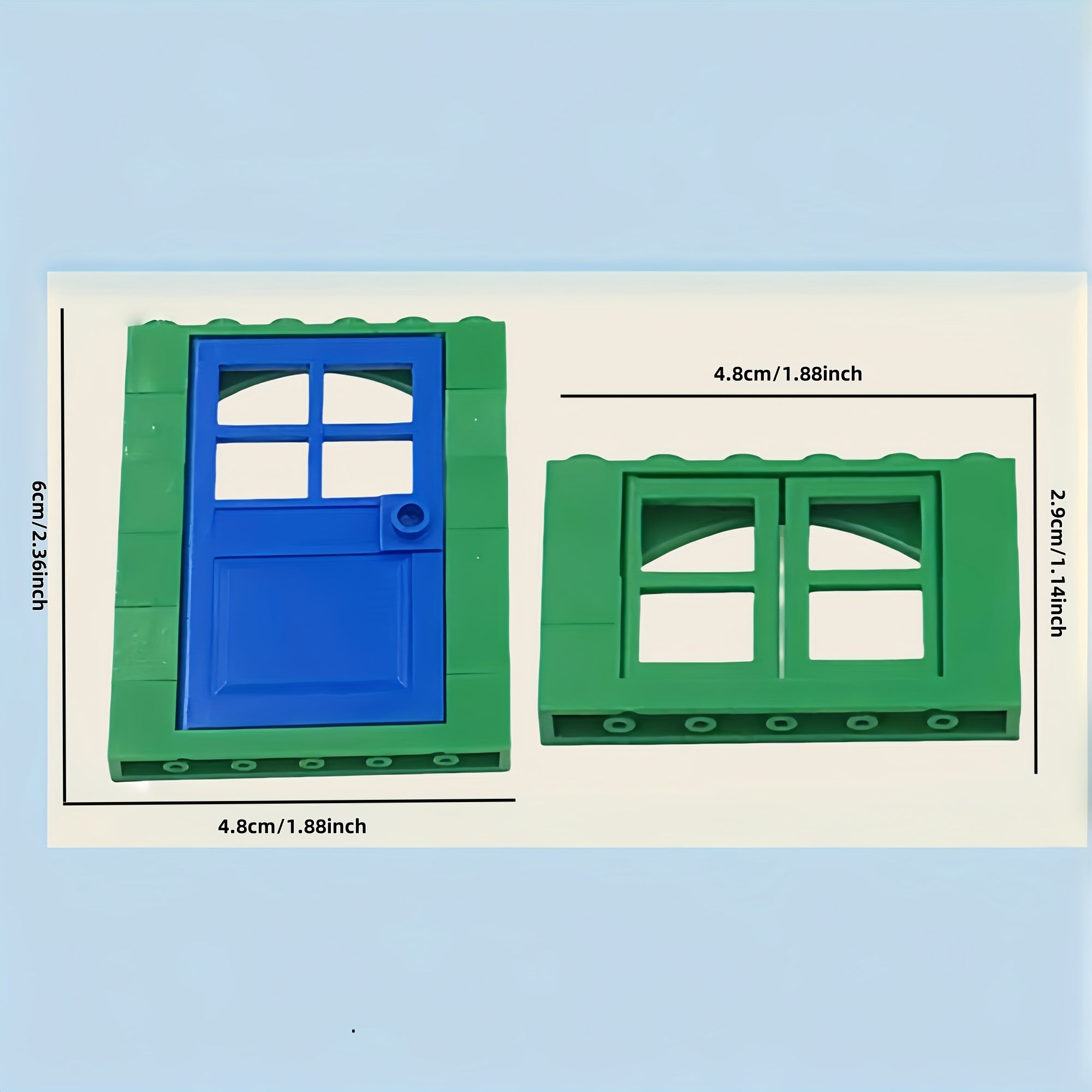 Particle Building Blocks Door Window Accessories Creative Puzzle 6 Sets Bags
