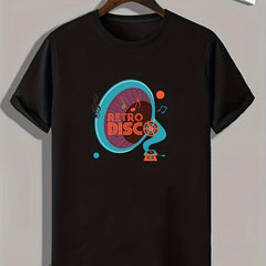 Retro Disco Pattern Print Men's Comfy Sports T-shirt
