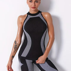 Women's Summer Sleeveless Yoga Shirt Stripe Tanks for Fitness