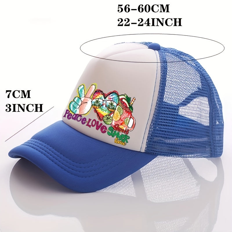 Summer Multicolor Hat Juice Print Men's Peaked Cap Street Sunshade