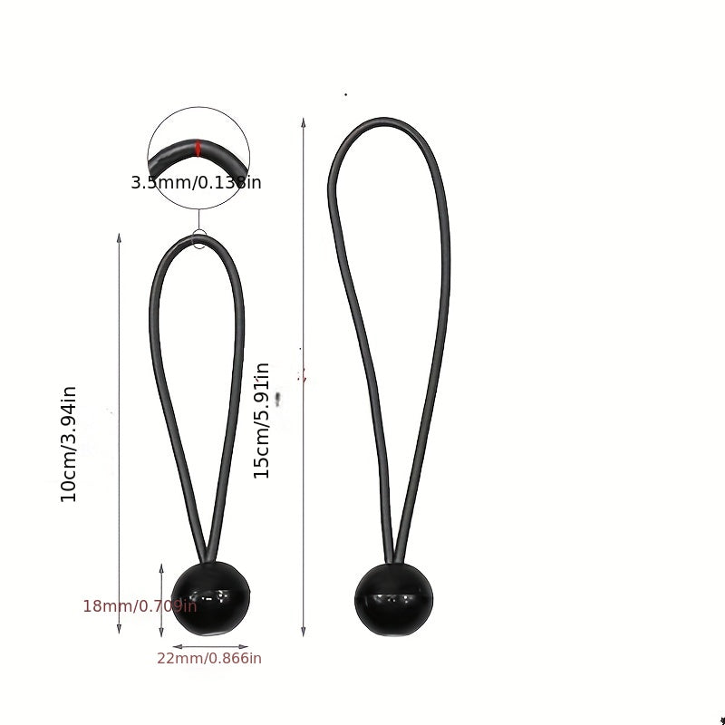 5pcs Bungee Ball Cords for Backpack & Trailers - Elastic Tie Loop Cords