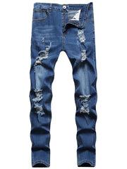 Slim Fit Ripped Jeans Mens Distressed Denim Pants Spring Summer