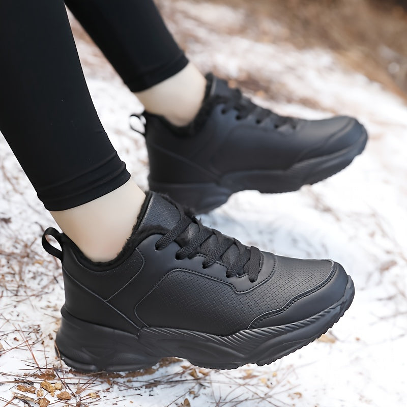 Women's Plush Lined Chunky Snow Sneakers Keep Warm