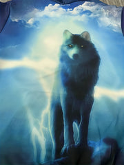 Boy's Sky & Wolf Graphic Hoodie Casual Breathable 3D Print Hooded Sweatshirt