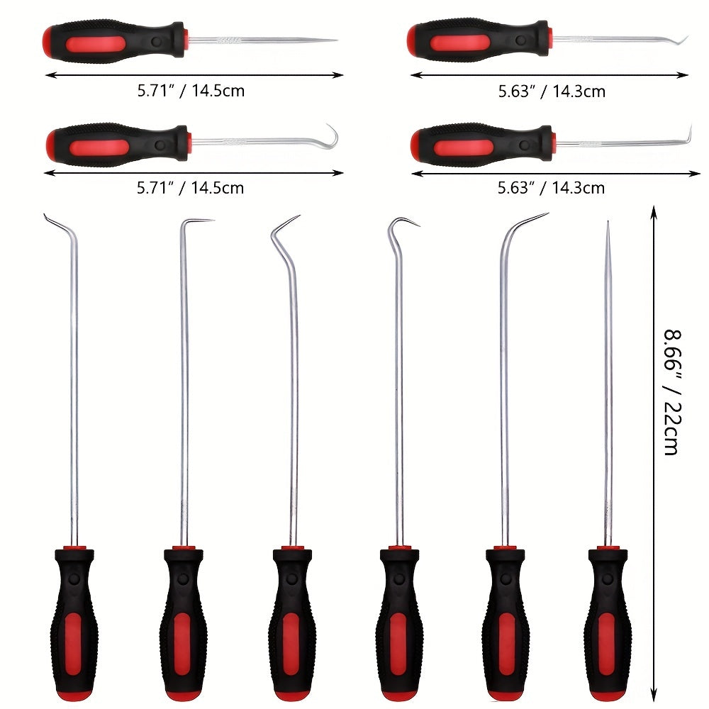 10pcs Pick & Hook Set O Ring & Seal Remover Soft Grip Assorted Shapes