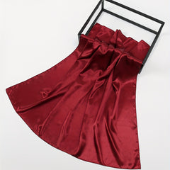 Red Big Scarf Bandana Satin Neckerchief Silk Head Wrap