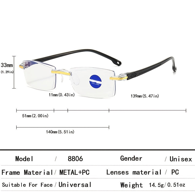 Women's Clear Lens Square Glasses Light Blocking Eyewear