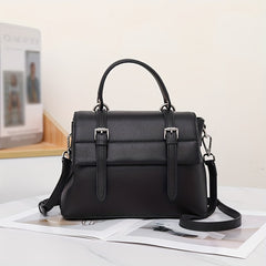 Women's Leather Crossbody Bag Detachable Strap Magnetic Closure Khaki Green