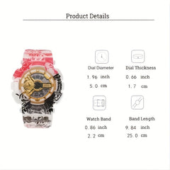 Comic Pattern Round Electronic Watch Waterproof Luminous Wrist Watch