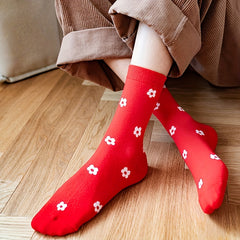 5 Pairs Christmas Print Socks Women's Stockings & Hosiery