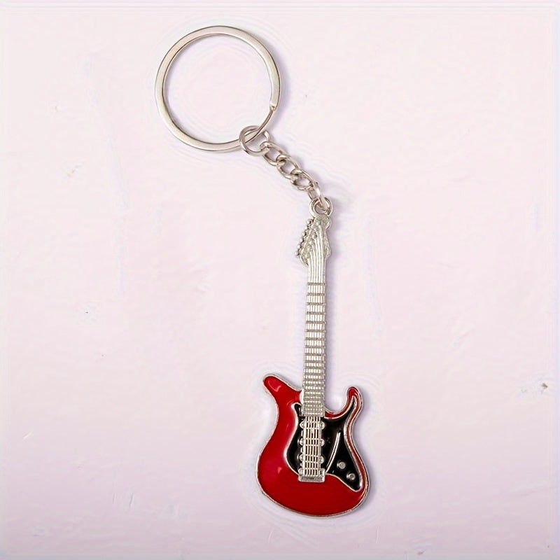 Metal Guitar Keychain Cartoon Key Chain Keyring Bag Pendant