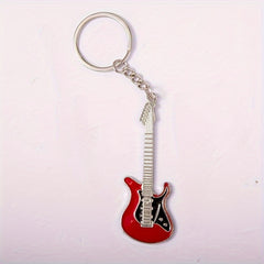 Metal Guitar Keychain Cartoon Key Chain Keyring Bag Pendant