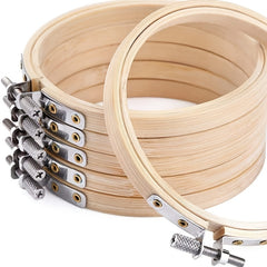 6pcs 4in Bamboo Embroidery Hoops Mini Circle Cross Stitch DIY Craft Supplies