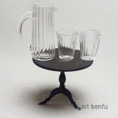 3pcs Glass Pot and Cup Set for 1 6 Dollhouses Transparent Realistic Durable