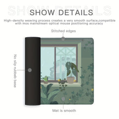 Green Plant Mouse Pad Laptop Keyboard Gaming Mouse Pad Office Home Desk Pad