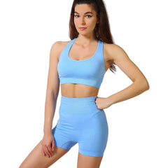 Yoga Sports Set Racer Back Sports Bra & Leggings Suits Women's Activewear