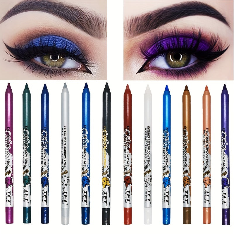 14-Color Eyeliner & Eyeshadow Pen, Sweat-Proof, Smudge-Proof, Matte Finish