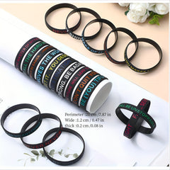 Inspirational Quotes Silicone Bracelet, Unisex Stretchy Sports Wristband