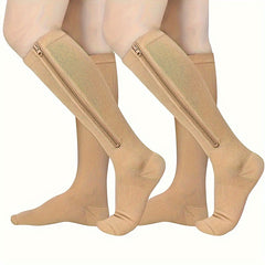2 Pairs Copper Compression Socks 15-20mmHg Knee High for Women & Men