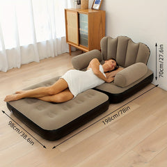 Inflatable Sofa PVC Flocking Sofa Folding Easy Inflatable Comfortable Portable