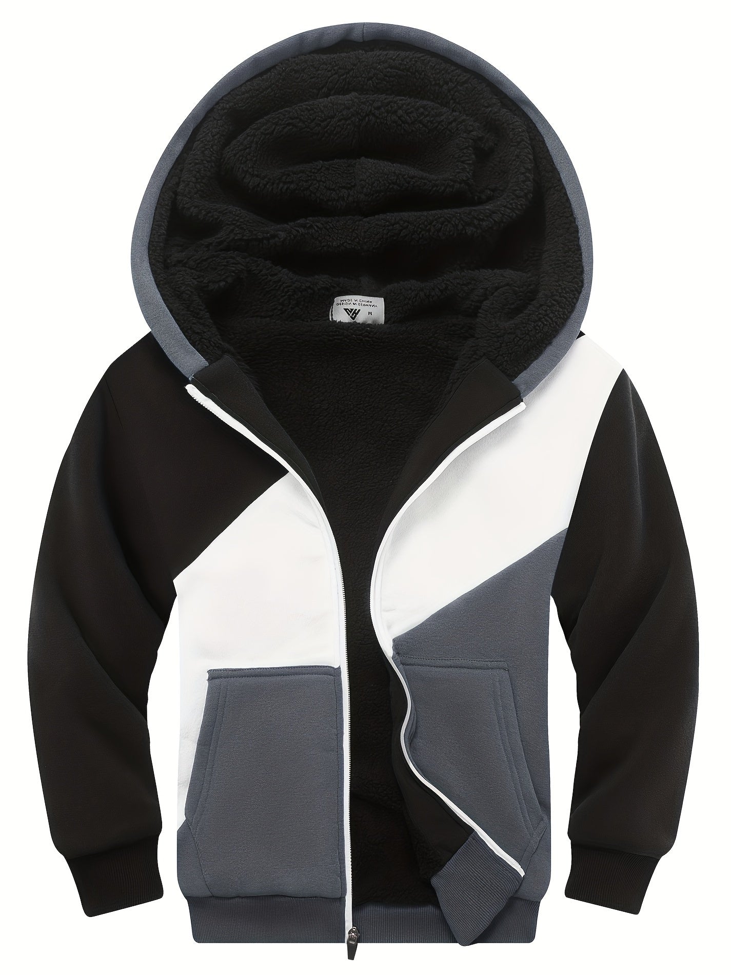 Boys Block Zip Up Hooded Jacket