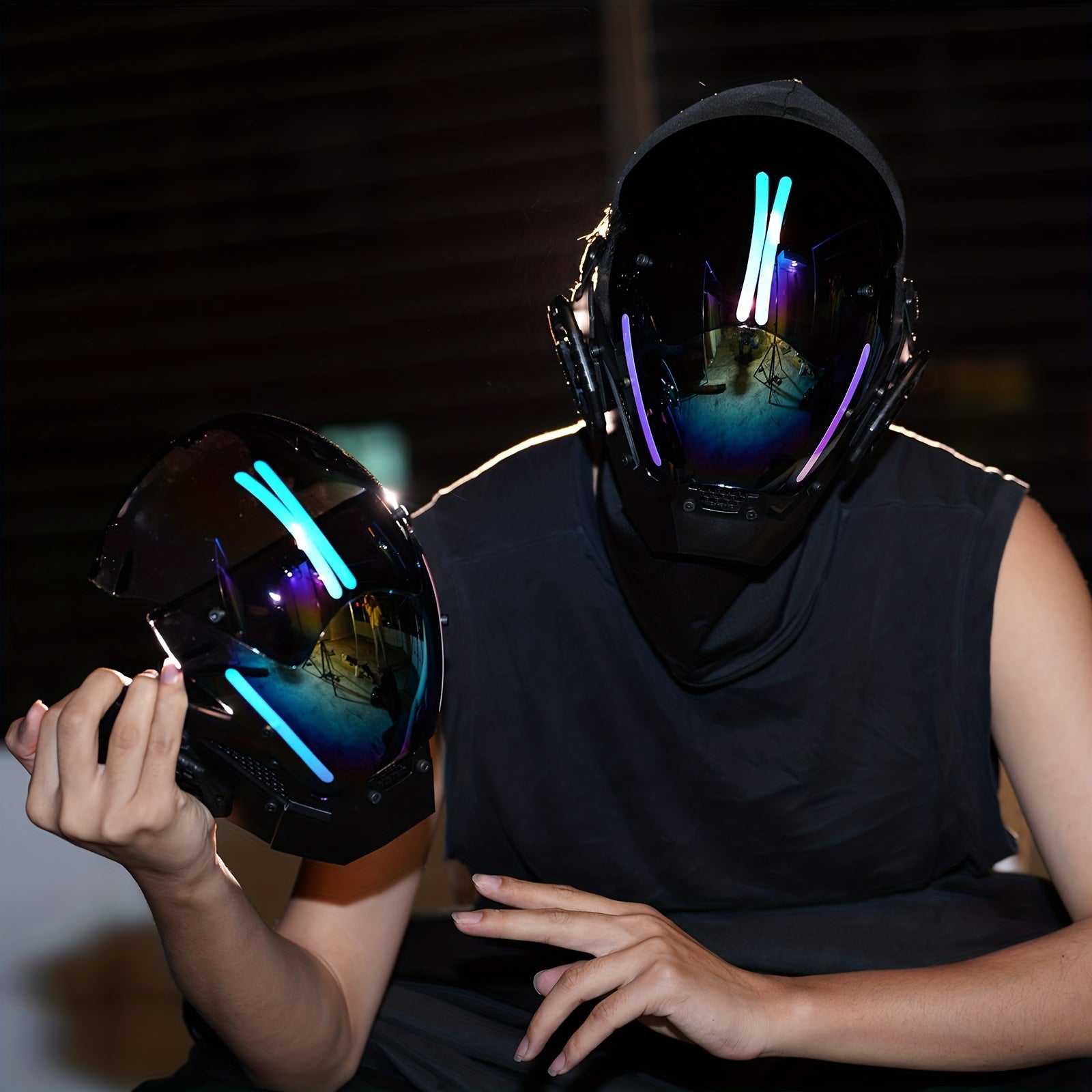 Colorful Cyber Mask for Halloween and Festivals