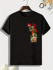 Retro Style Collage Print Men's Sports T-shirt