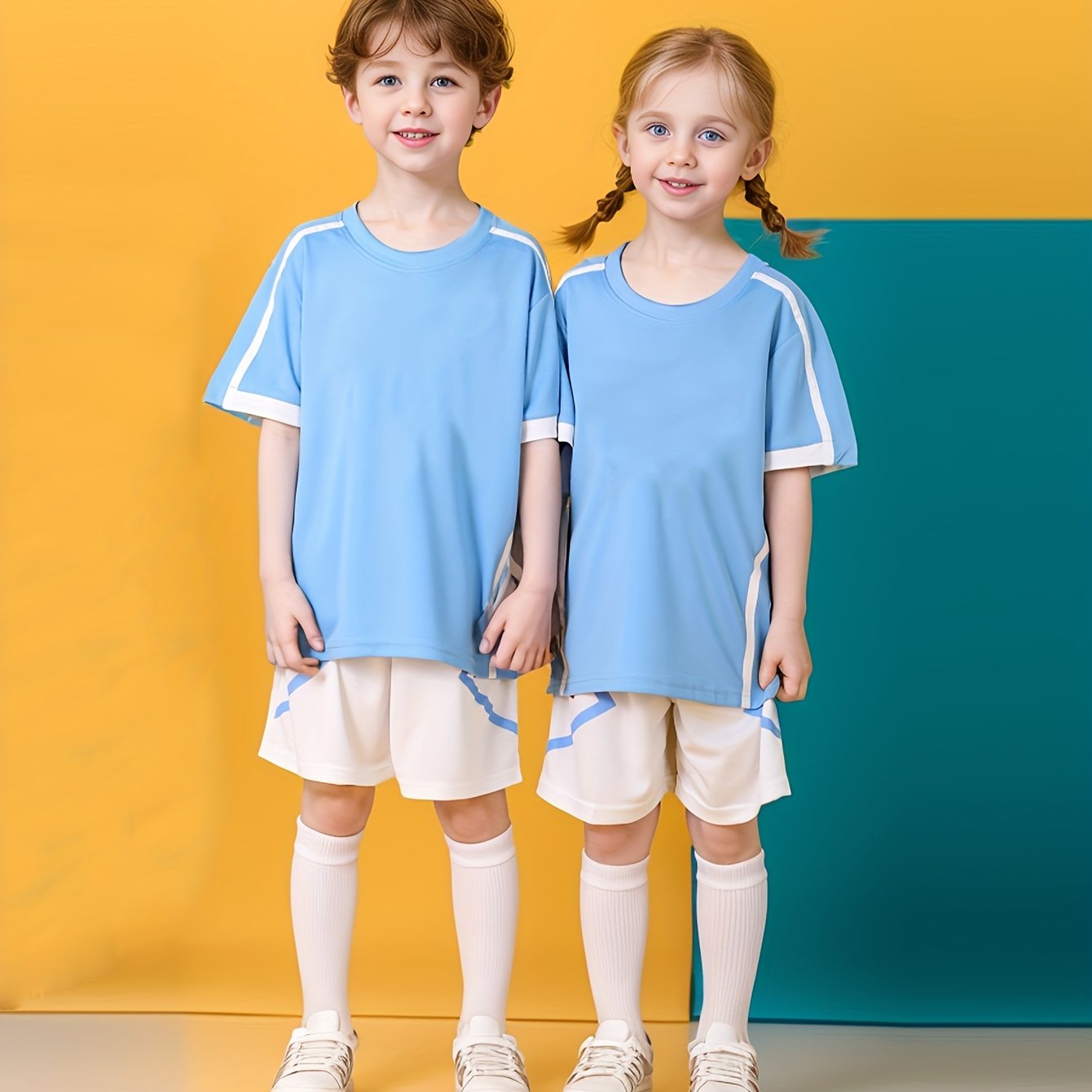 Kids Soccer Jersey Set Breathable Outfits for Football Sports