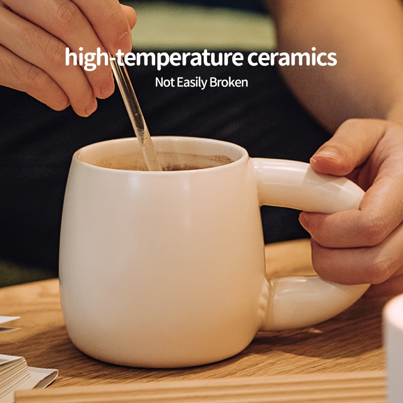 500ML Ceramic Cup with Large Handle and Lid