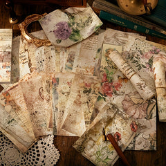 100 Vintage Floral Fern Stickers Scrapbook Junk Journal DIY Craft Album