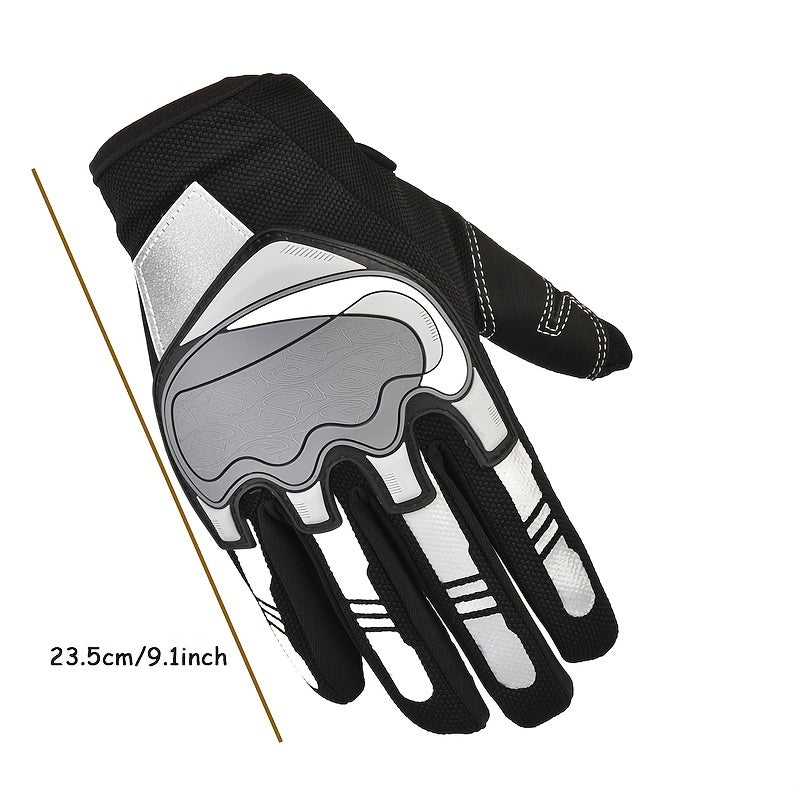 Reflective Motorcycle Sports Gloves Full Finger Non-slip Protective Riding Glove