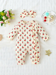 Sweet Baby Newborn Cherry Romper & Hairband Set