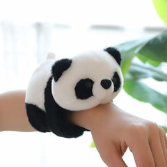 Panda Plush Toy Bracelet Soft & Stuffed Animal Wristband with Golden Accents