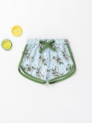Baby Girls Floral Print Elastic Waist Shorts for Summer