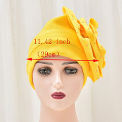 Turban Hair Cap Women Casual Big Flowers Head Hat Cap Headwear
