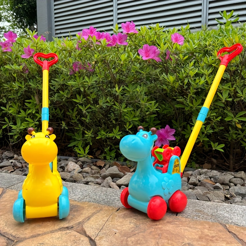 Yellow Kids' Push Toy Car with Rotating Gears - Perfect Gift for Kids