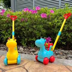 Yellow Kids' Push Toy Car with Rotating Gears - Perfect Gift for Kids