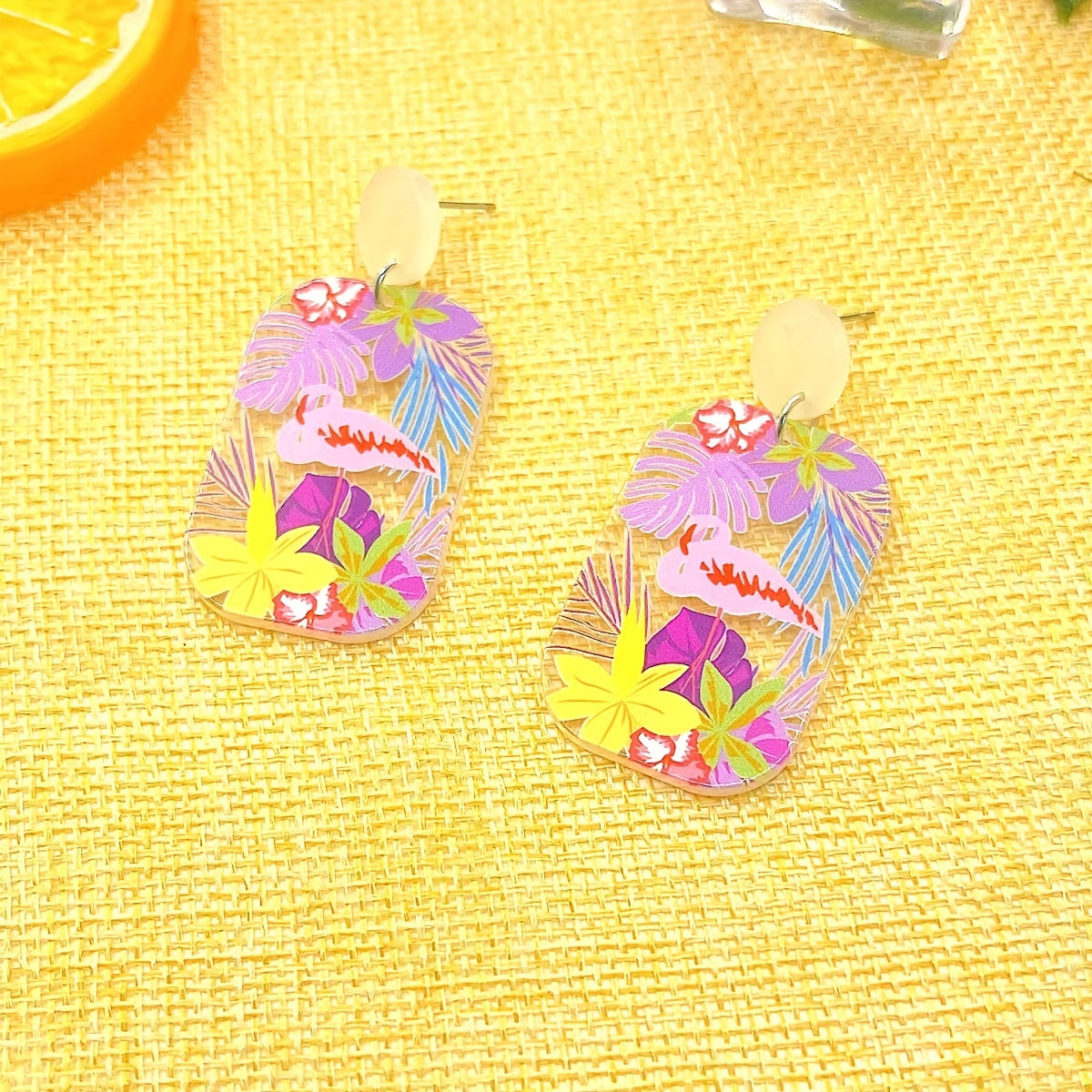 Transparent Acrylic Graffiti Earrings Ear Drop Ear Jewelry