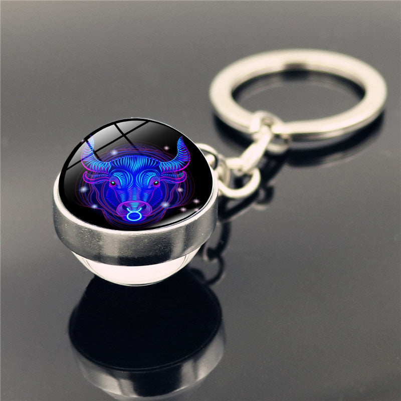 Zodiac Constellation Keychain - Personalized Astrological Sign Gift