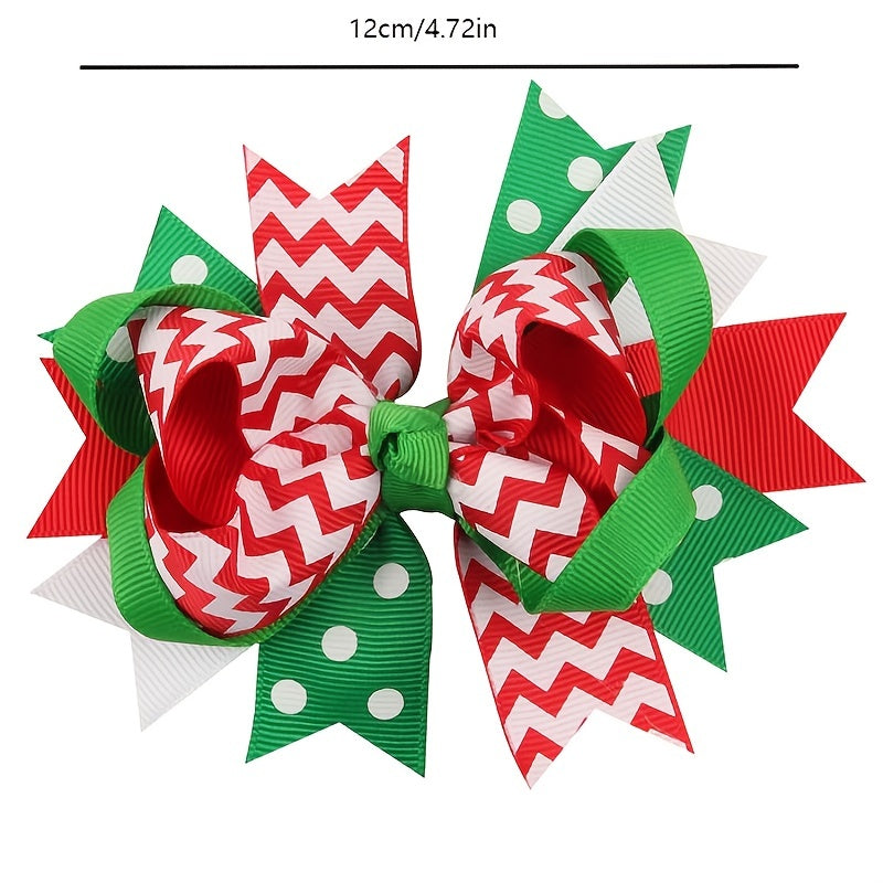 Swallowtail Bow Christmas Hair Clips for Kids Holiday Headwear
