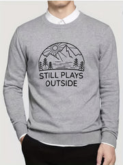 Scenery Pattern Print Men's Knitted Sweater