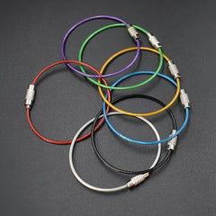 10pcs Stainless Steel Wire Keychain for Camping Hiking