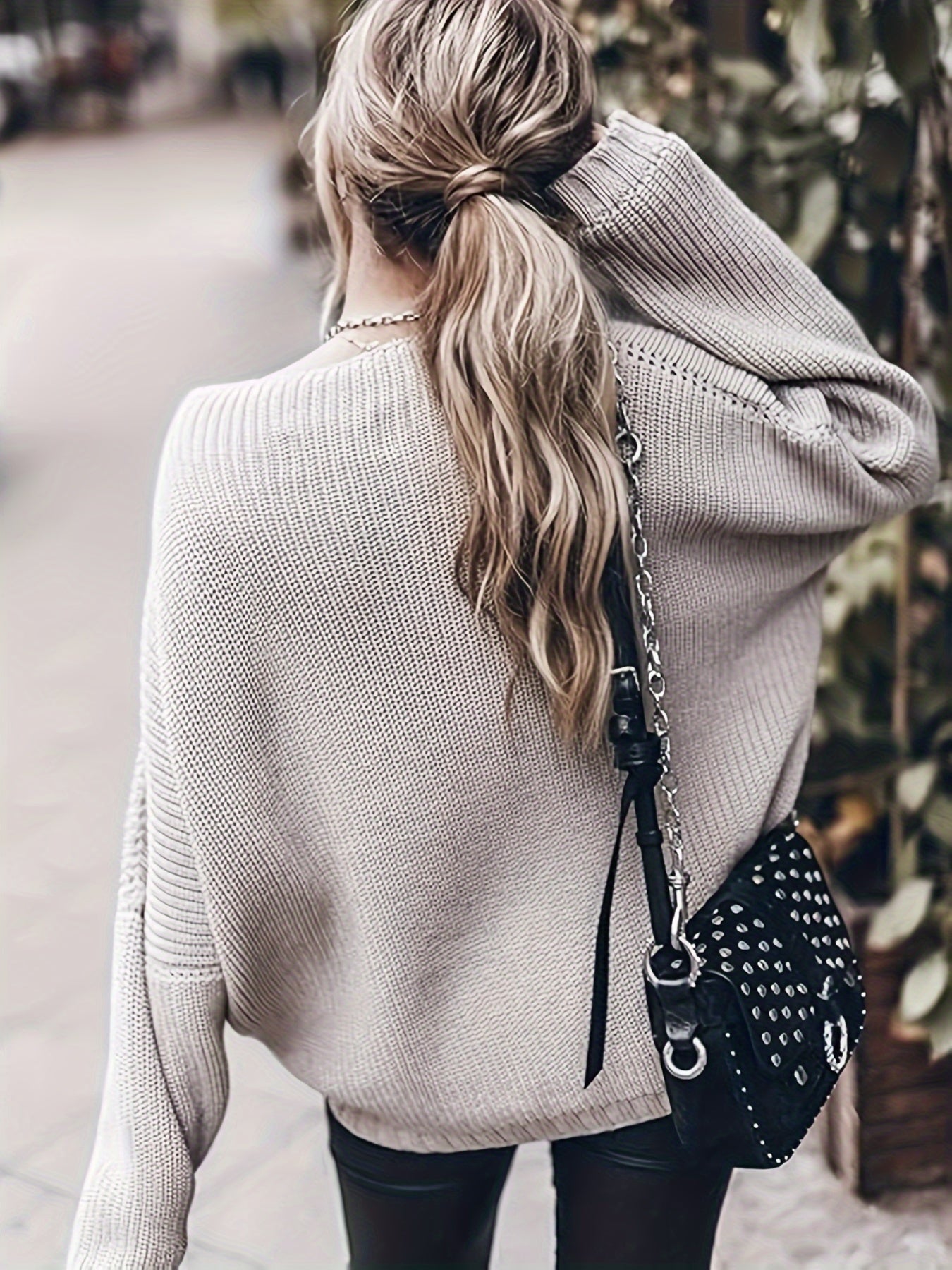 Solid Long Sleeve Casual Sweater