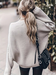 Solid Long Sleeve Casual Sweater
