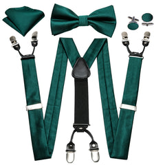 Barry Wang Plaid Cartoon Solid Suspenders Set
