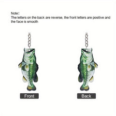 Bass Acrylic Mini Keychain Pendant For Fishing Enthusiasts Car Key Decoration