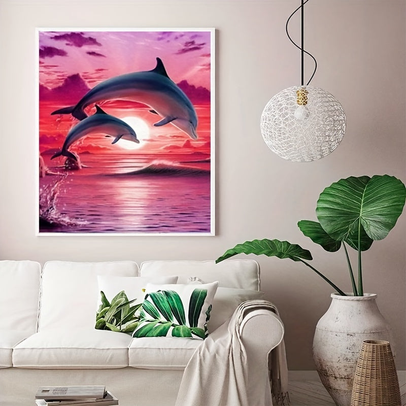 5D Dolphin Diamond Painting DIY Full Round Square Living Room Wall Decor