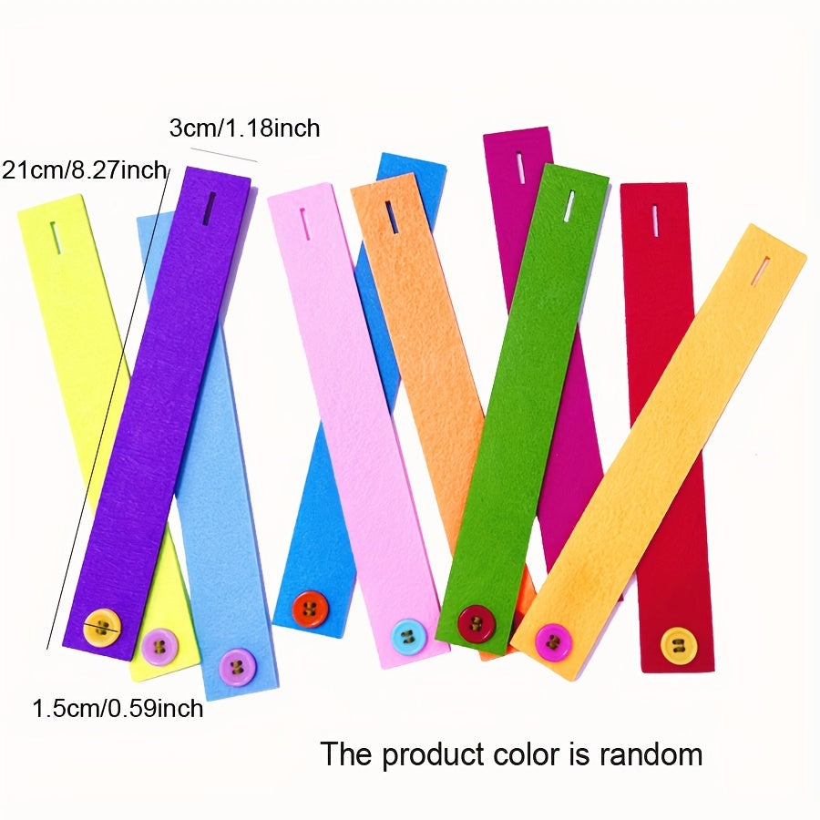 Colorful Felt Cloth Fastening Toy Button Bracelets for Kids Educational Toy