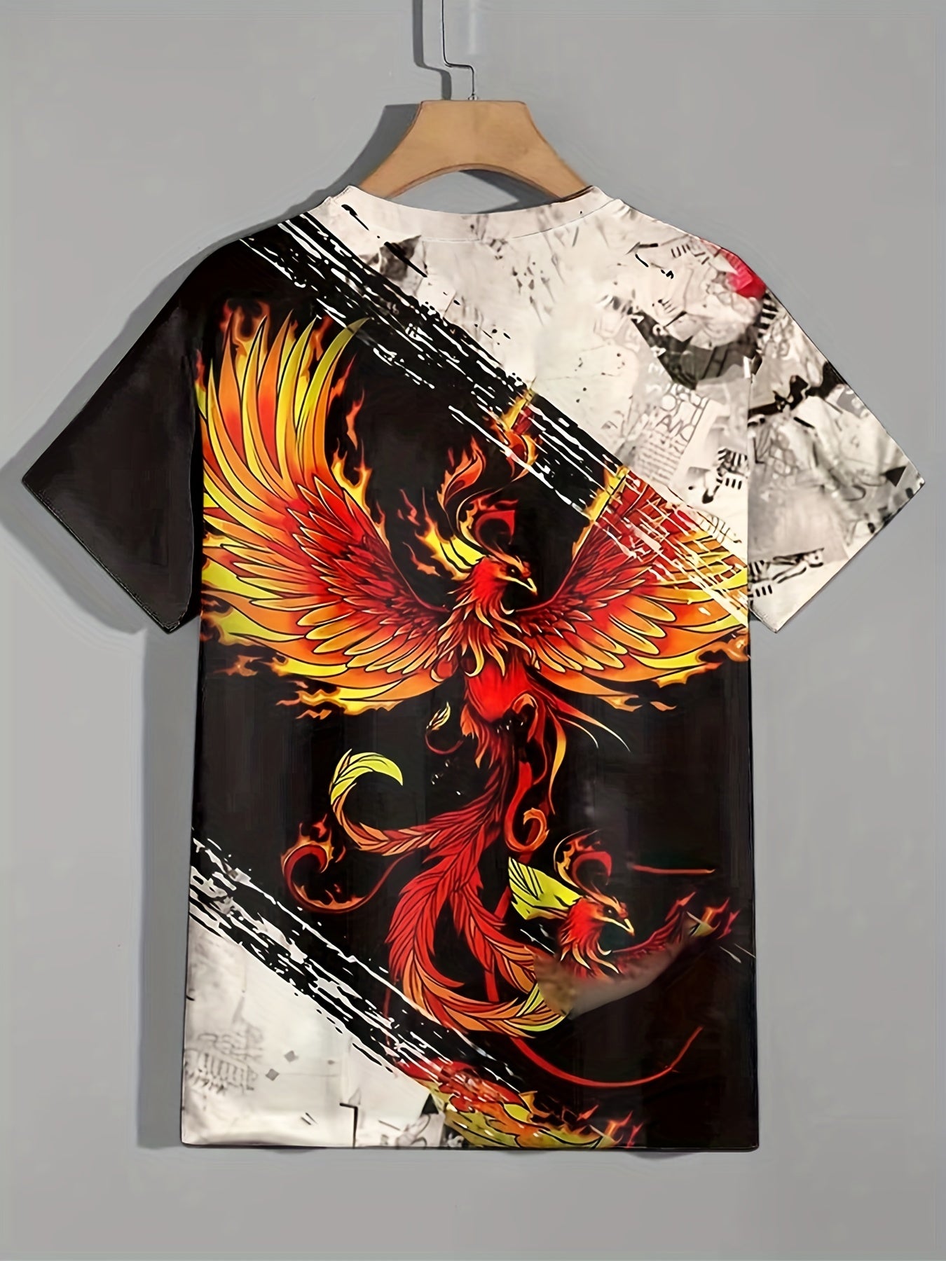 Men's Phoenix 3D Print T Shirt Short Sleeve Tee for Summer