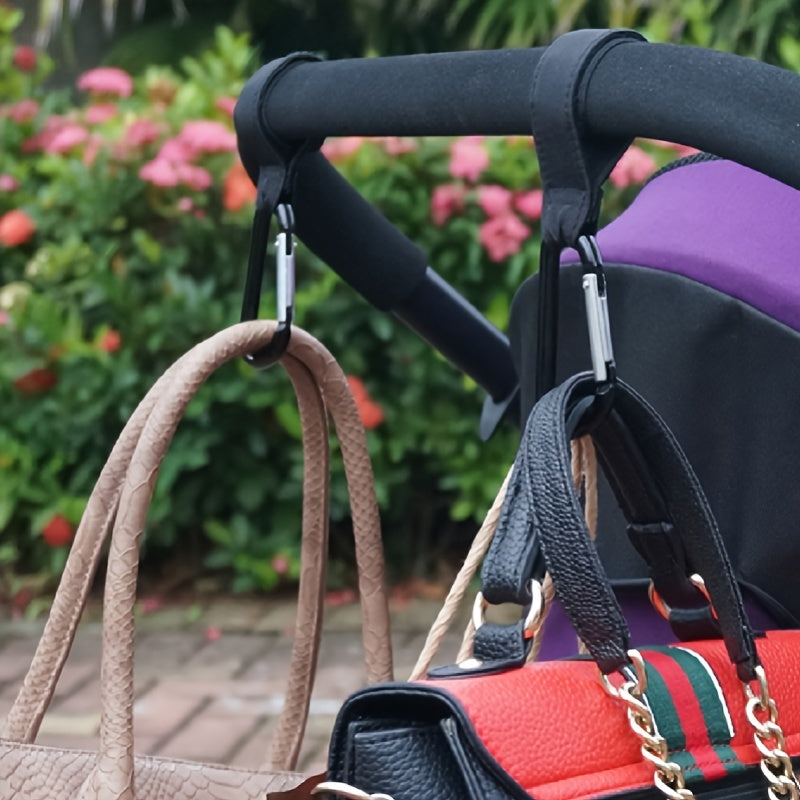 Anti Slip Leather Stroller Hook with Metal Snap for Bags